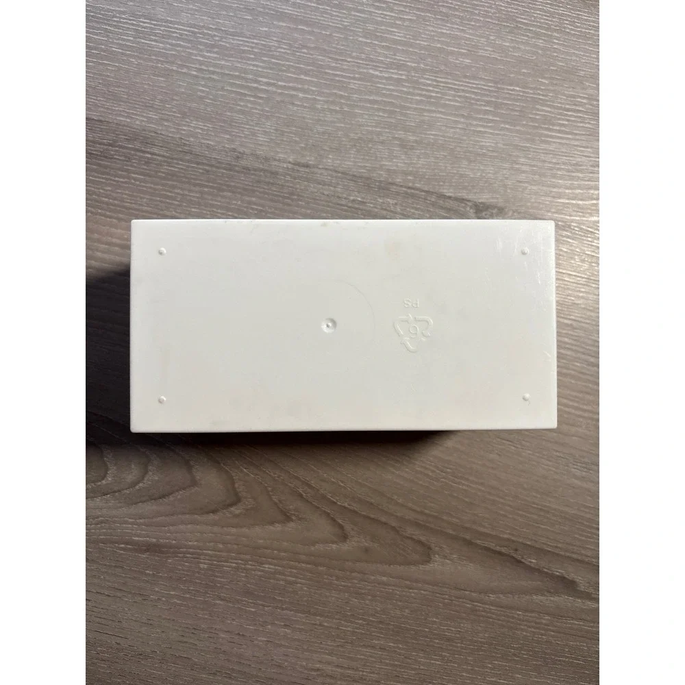 Clinique White Plastic Storage Box Embossed Logo Makeup Vanity Organizer Retro